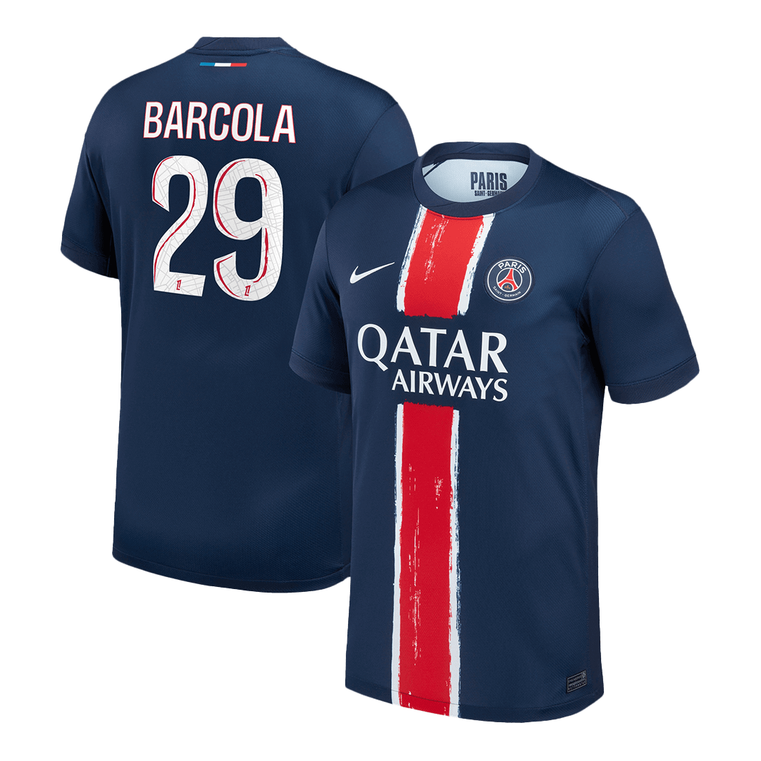 BARCOLA #29 PSG Home Soccer Jersey 2024/25