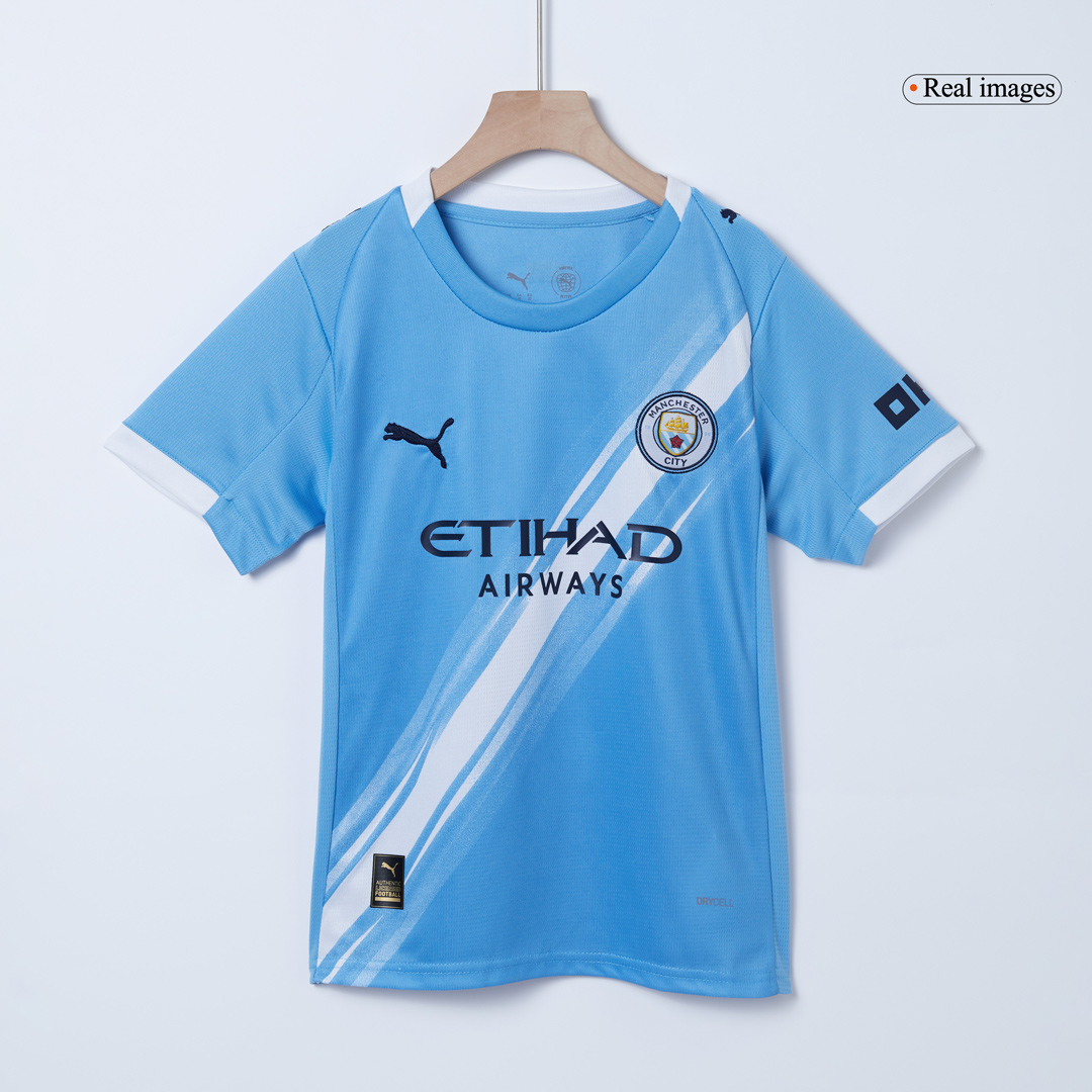 Kid's Manchester City Home Soccer Jersey Kit(Jersey+Shorts+Socks) 2025/26 - Image 3