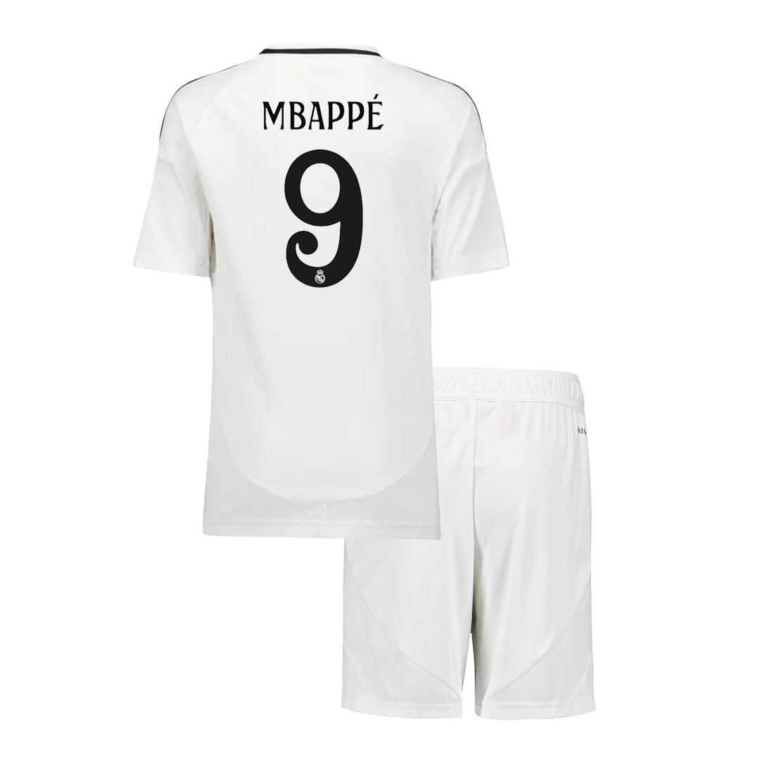 Kid's MBAPPÉ #9 Real Madrid Home Soccer Jersey Kit(Jersey+Shorts) 2024/25