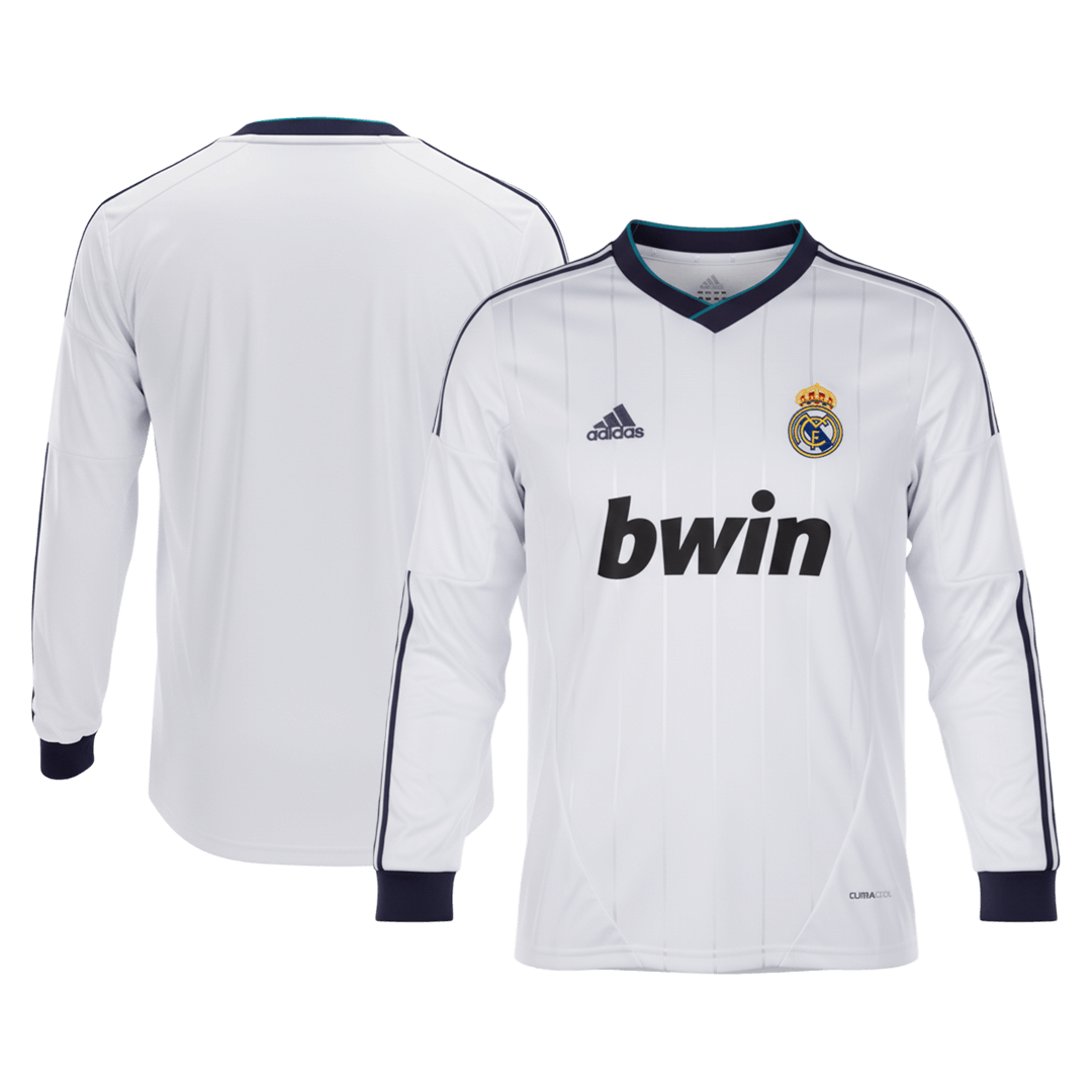 Retro 2012/13 Real Madrid Home Long Sleeve Soccer Jersey - Image 3