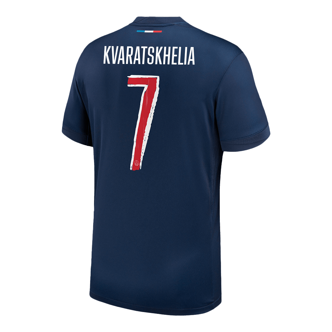 KVARATSKHELIA #7 PSG Home Soccer Jersey 2024/25 -UCL - Image 3