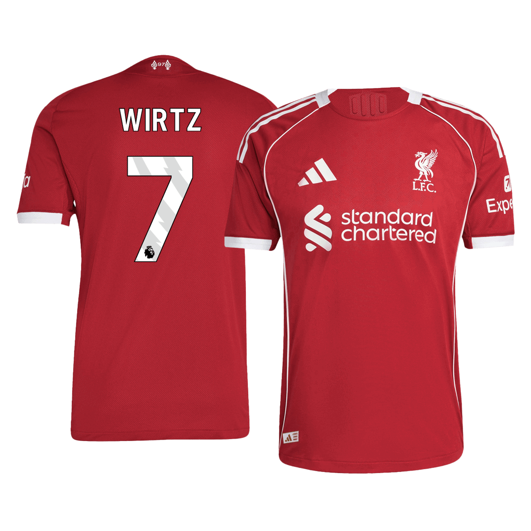 WIRTZ #7 Liverpool Home Soccer Jersey 2025/26 Player Version