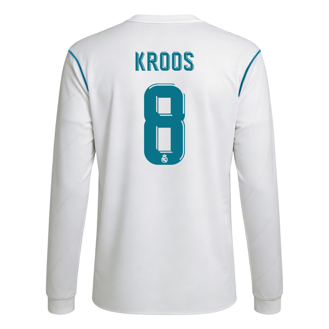 Retro KROOS #8 2017/18 Real Madrid Home Long Sleeve Soccer Jersey
