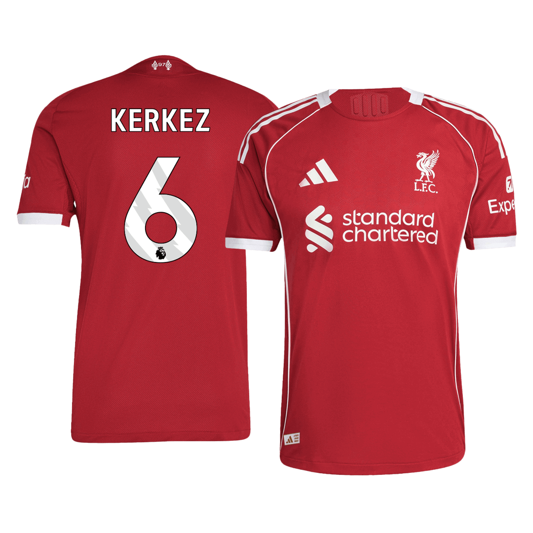 KERKEZ #6 Liverpool Home Soccer Jersey 2025/26 Player Version