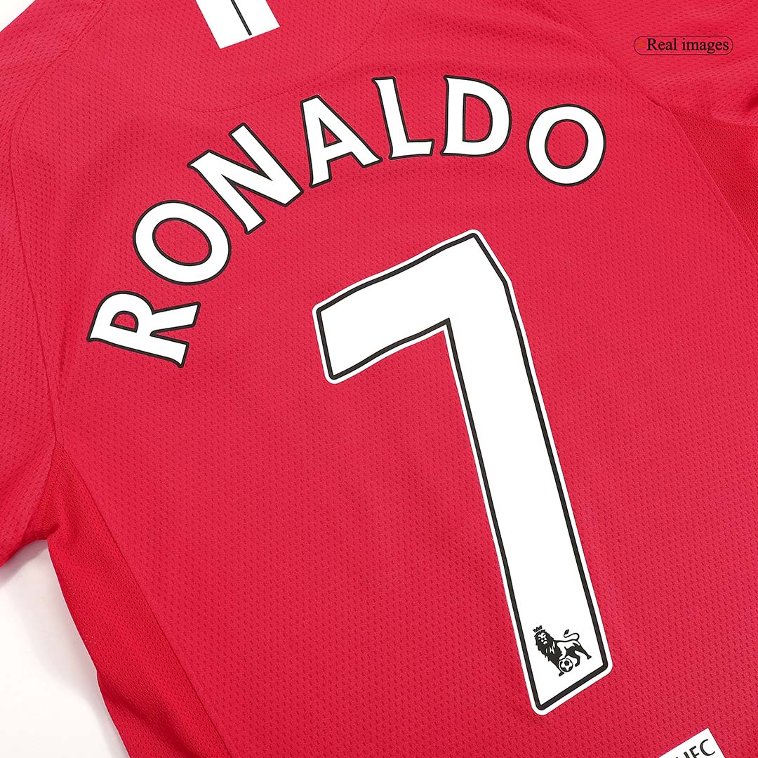 Retro RONALDO #7 2007/08 Manchester United Home Long Sleeve Soccer Jersey - Image 3
