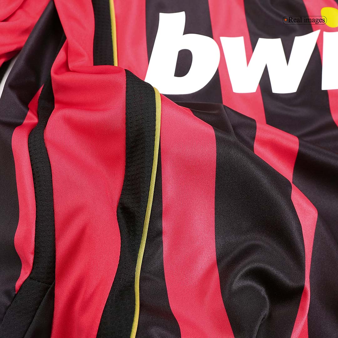 Retro 2006/07 AC Milan Home Long Sleeve Soccer Jersey - Image 5