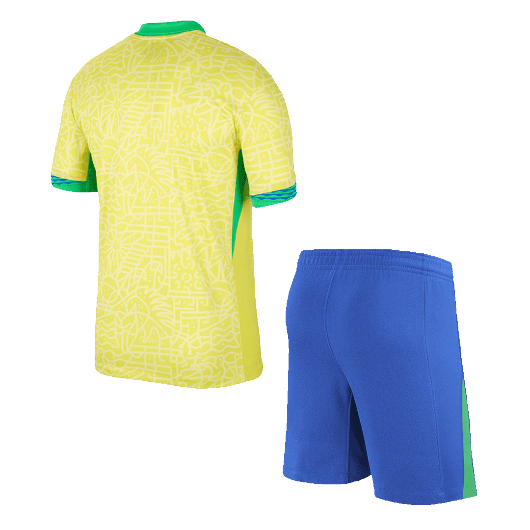 Brazil Home Soccer Jersey Kit(Jersey+Shorts) 2024 - Image 2
