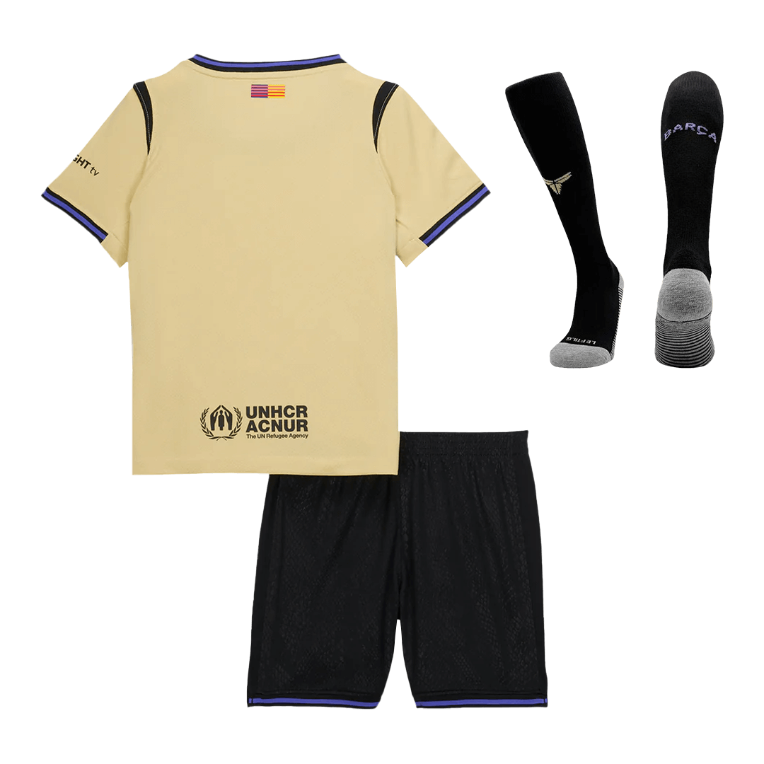 Kid's Barcelona Away Soccer Jersey Kit(Jersey+Shorts+Socks) 2025/26 - Image 2