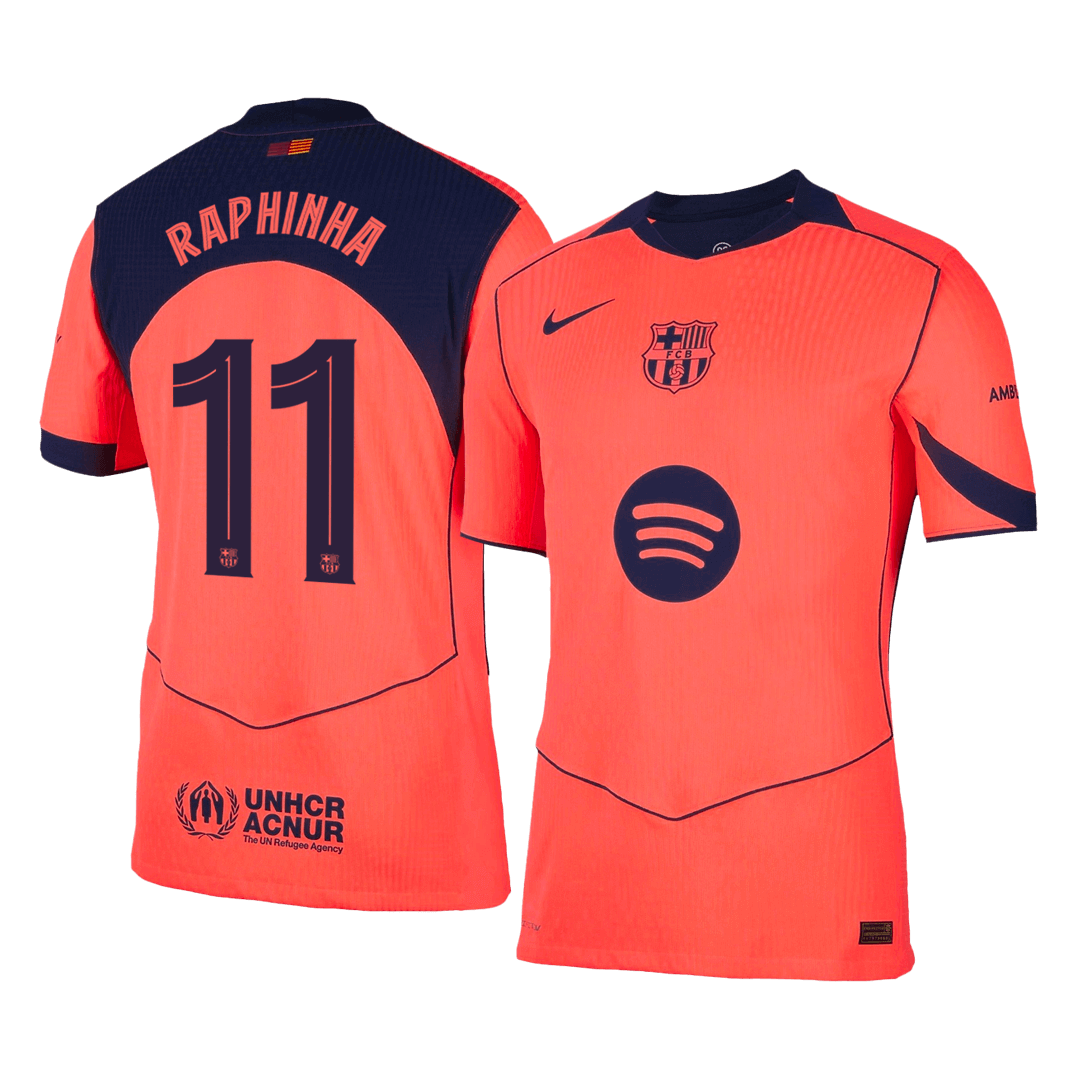 RAPHINHA #11 Barcelona Third Away Soccer Jersey 2025/26 - UCL Player Version