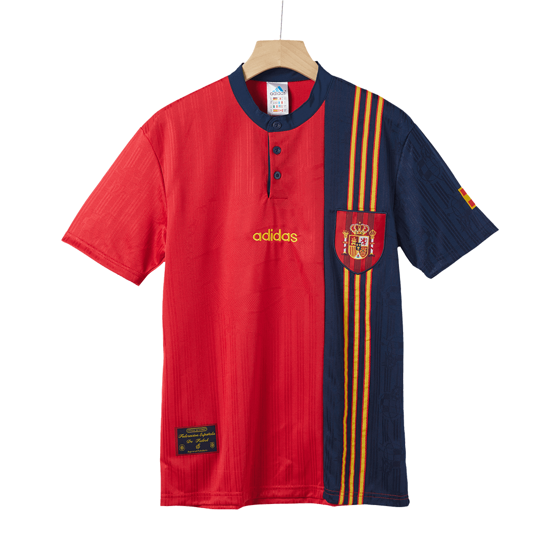 Retro 1996 Spain Home Soccer Jersey - Image 3