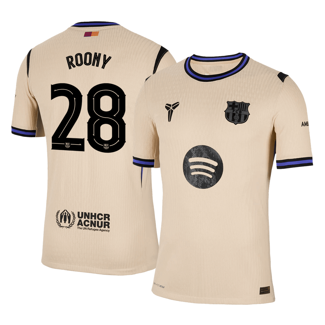 ROONY #28 Barcelona Away Soccer Jersey 2025/26 - UCL Player Version