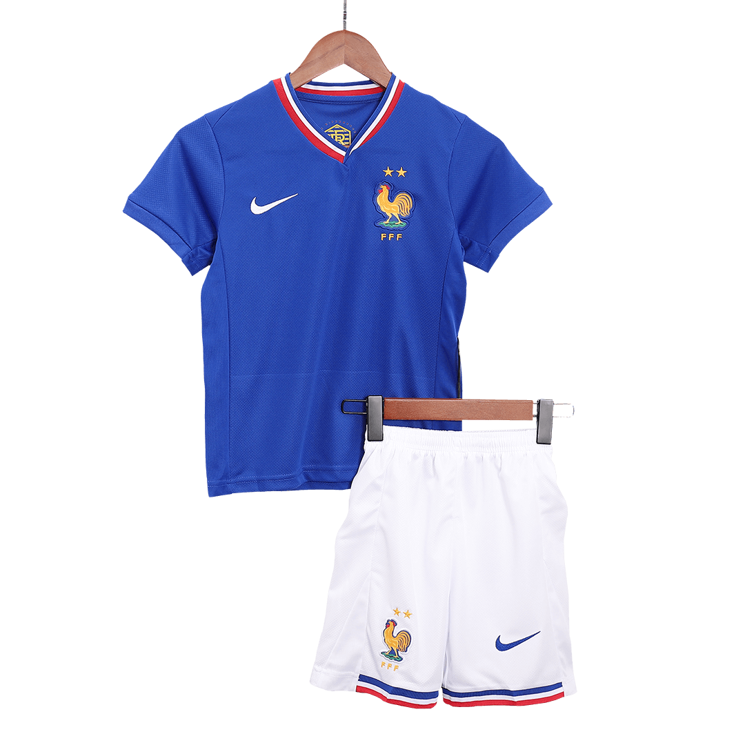 Kid's France Home Soccer Jersey Kit(Jersey+Shorts) Euro 2024 - Image 3