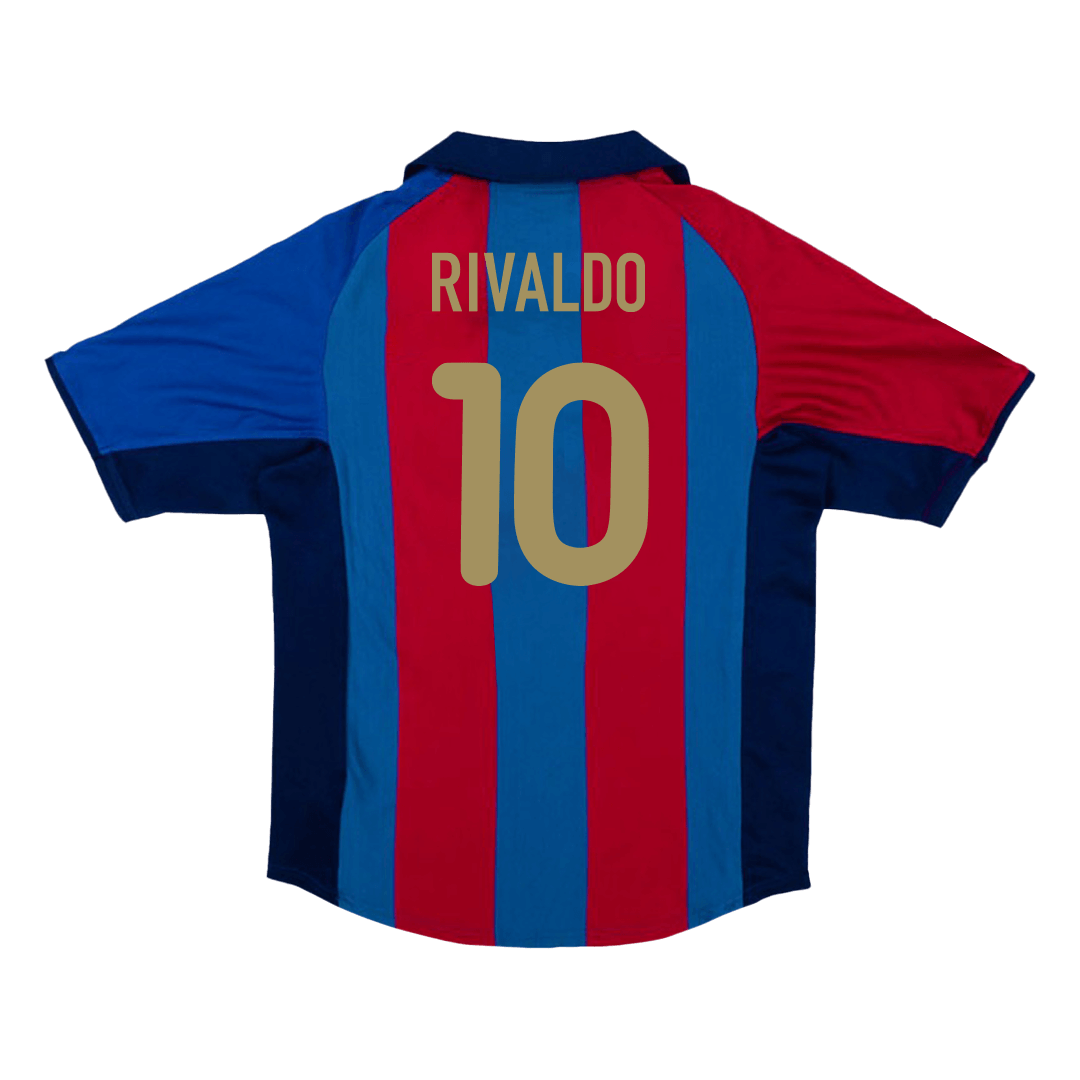Retro RIVALDO #10 2001/02 Barcelona Home Soccer Jersey