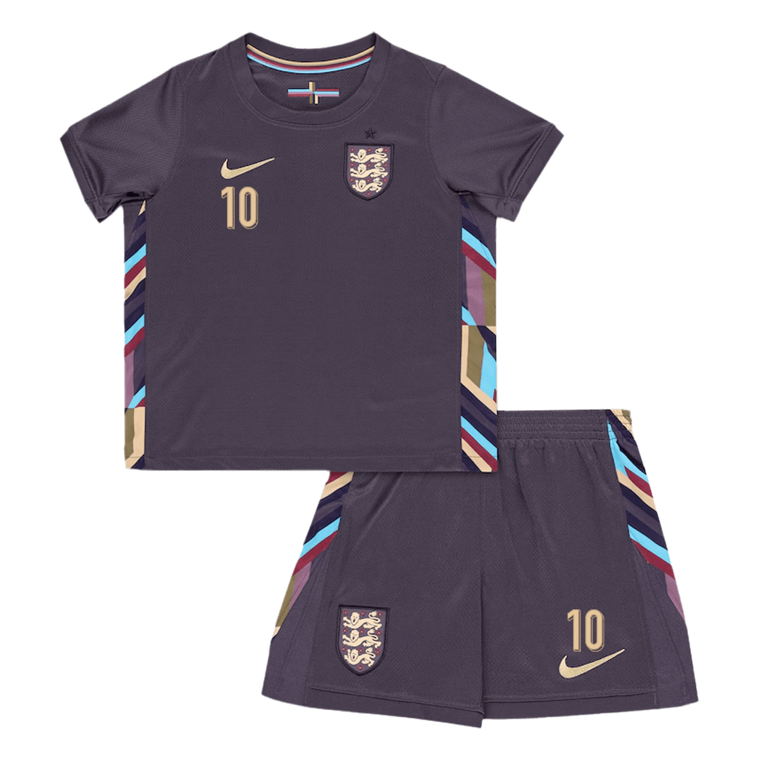 Kid's BELLINGHAM #10 England Away Soccer Jersey Kit(Jersey+Shorts) Euro 2024 - Image 2