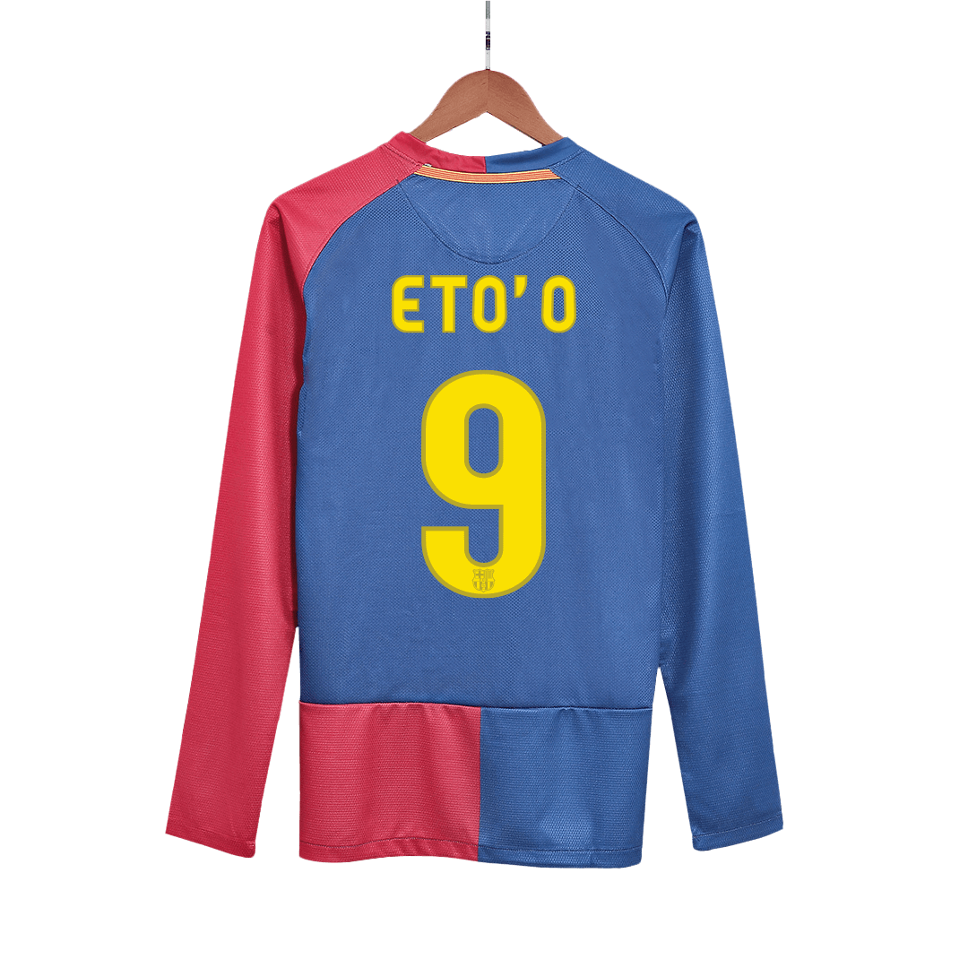 Retro ETO'O #9 2008/09 Barcelona Home Long Sleeve Soccer Jersey
